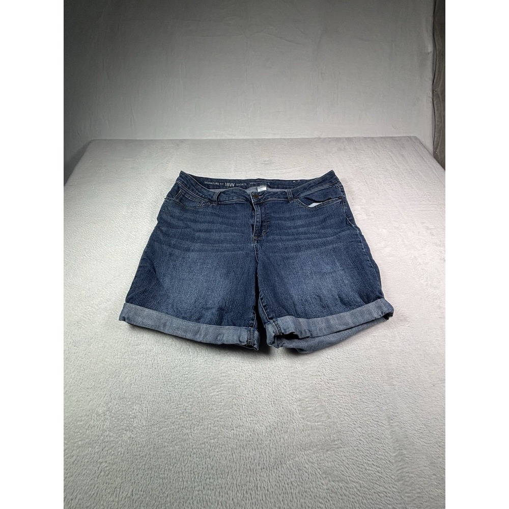 Westbound Westport Signature Fit Blue Denim Jean Shorts Womens 18W Mid Rise